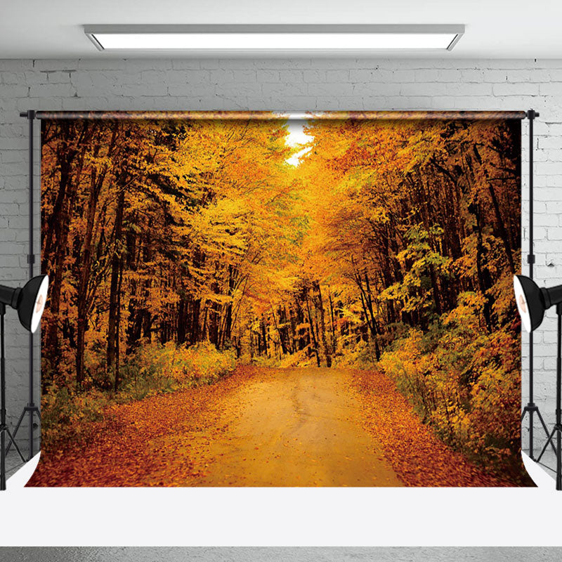 Aperturee - Forest Harvest Autumn Fallen Leaves Photo Backdrop