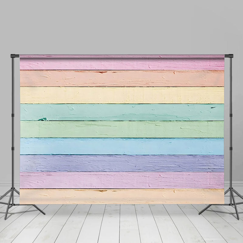Aperturee - Aperturee Colorful Painted Wood Grain Photography Backdrop