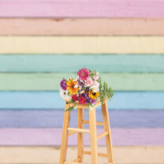 Aperturee - Aperturee Colorful Painted Wood Grain Photography Backdrop
