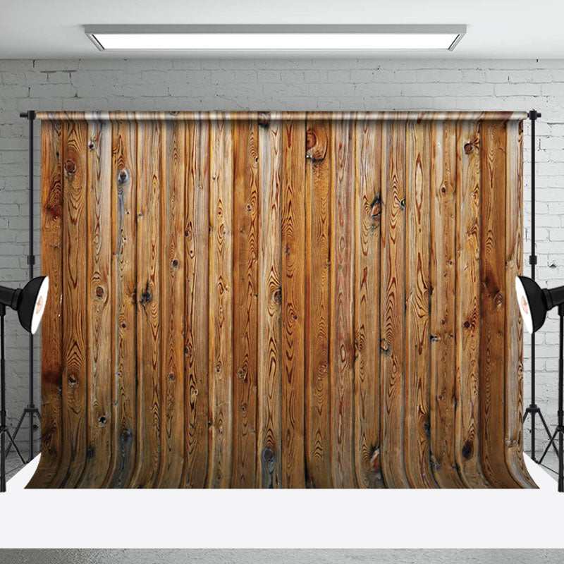 Aperturee - Aperturee Natural Retro Brown Wood Grain Photography Backdrop