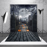 Aperturee - Moon Pumpkin Lantern Halloween Horror Night Backdrop