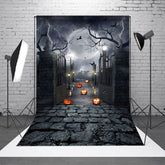 Aperturee - Lightning Horror Moon Night Candle Halloween Backdrop