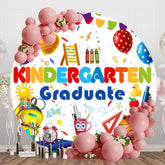 Aperturee - Round Cute Stationery Kindergarten Graduate Backdrop