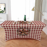 Aperturee - Aperturee Farm Berry Flower Leaves Wreath Stretch Table Cover