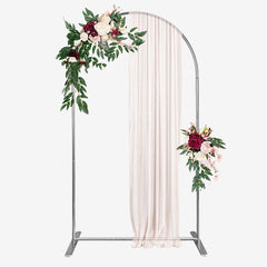 Aperturee Pink Floral Baby Girl Is On Her Way Round Top Arch Backdrop, with Baby Clothesline and Golden Glitter
