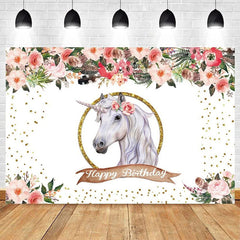 Aperturee Floral Plant Cowboy Happy Birthday Backdrop, Rustic Western Party Decor with Flowers for Kids Birthday