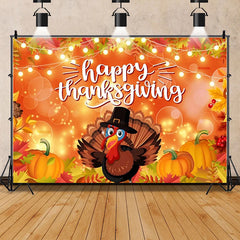 Aperturee Rustic Wood Harvest Scene Thanksgiving Day Backdrop, Pumpkins and Maple Leaves, Cozy Autumn Decoration