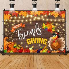 Aperturee Rustic Wood Harvest Scene Thanksgiving Day Backdrop, Pumpkins and Maple Leaves, Cozy Autumn Decoration