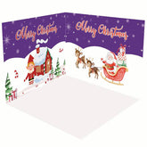 Aperturee - Aperturee Purple Sky Snowy Field Christmas Room Set Backdrop