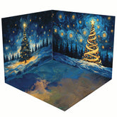 Aperturee - Aperturee Abstract Star Night Tree Christmas Room Set Backdrop