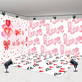 Aperturee - Aperturee White Pink Love Valentines Day Room Set Backdrop