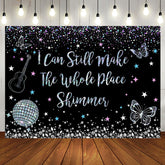 Aperturee - Black Make The Whole Place Shimmer Birthday Backdrop
