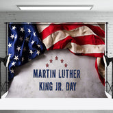 Aperturee - Aperturee Retro Usa Flag White Wall Happy Mlk Day Backdrop