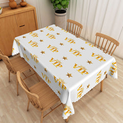 Aperturee VIP Royal Theme Tablecloth with Gold Crown and Stars, for Prince or Princess Birthday Party Decorations