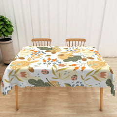 Aperturee Cute Ladybug and Leaf Tablecloth, Colorful Insect Garden Theme for Kids Birthday Party or Spring Picnic