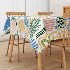 Aperturee Colorful Abstract Art Tablecloth, Modern Expressionist Painting Design for Creative and Eclectic Decor