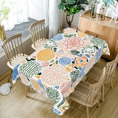 Aperturee Colorful Abstract Art Tablecloth, Modern Expressionist Painting Design for Creative and Eclectic Decor