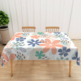 Aperturee Modern Colorful Floral Tablecloth, for Vibrant Spring and Summer Dining, Wedding, or Party Decor
