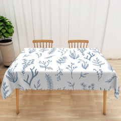 Aperturee Elegant Artistic Tablecloth with Botanical Plant Paintings, for Fine Art and Nature Inspired Decor