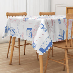Aperturee Lovely Holiday Tablecloth with Carnival Pattern, for Circus Themed Birthday Party and Festive Events