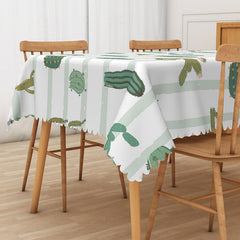Aperturee Fresh Boho Tablecloth with Green Desert Cactus, for Southwest and Succulent Themed Kitchen Decor