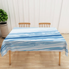 Aperturee Sweet Summer Tablecloth with Blue Ocean Vibe, for Coastal, Beach House, and Under the Sea Party Decor