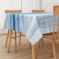 Aperturee Sweet Summer Tablecloth with Blue Ocean Vibe, for Coastal, Beach House, and Under the Sea Party Decor
