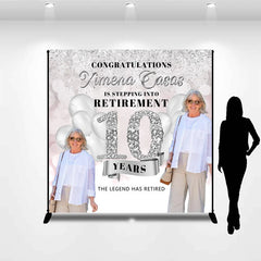 Aperturee - 10 Years Retirement Personalized Photo Backdrop