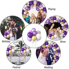 Aperturee Purple 129 Pack DIY Balloon Arch Kit | Garland Party Decorations - Gold | Pink