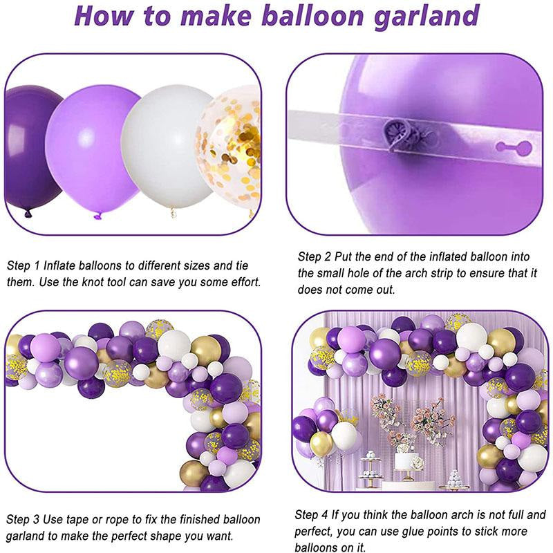 Aperturee Purple 129 Pack DIY Balloon Arch Kit | Garland Party Decorations - Gold | Pink