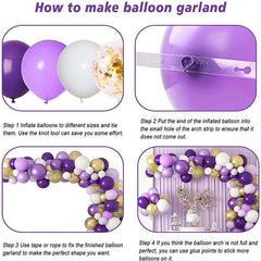Aperturee Purple 129 Pack DIY Balloon Arch Kit | Garland Party Decorations - Gold | Pink