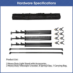 Aperturee - Aperturee 20x10ft Photography Backdrop Stand Kit for Room Set Adjustable Pipe Frame Stable for Studio and Event