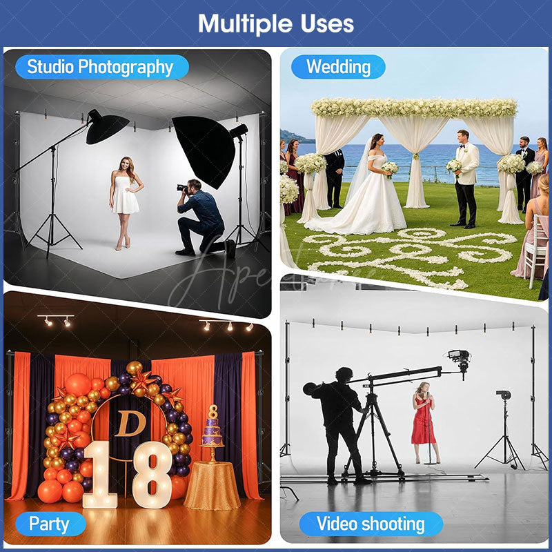 Aperturee - Aperturee 20x10ft Photography Backdrop Stand Kit for Room Set Adjustable Pipe Frame Stable for Studio and Event