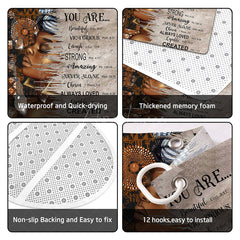 Aperturee - (7 Day Delivery) Aperturee African American Girl Quotes Shower Curtain Kit