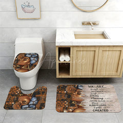 Aperturee - (7 Day Delivery) Aperturee African American Girl Quotes Shower Curtain Kit