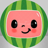Aperturee - (7 Day Delivery) Aperturee Cute Watermelon Circle Baby Shower Round Backdrop