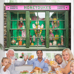 Aperturee - (7 Day Delivery) Aperturee Green Candyland Shop Honeydukes Birthday Backdrop