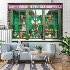 Aperturee - (7 Day Delivery) Aperturee Green Candyland Shop Honeydukes Birthday Backdrop