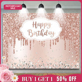 (7 Day Delivery) Aperturee Rose Gold Sparkle Diamond Girl Birthday Backdrop