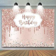 Aperturee - (7 Day Delivery) Aperturee Rose Gold Sparkle Diamond Girl Birthday Backdrop