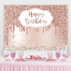 Aperturee - (7 Day Delivery) Aperturee Rose Gold Sparkle Diamond Girl Birthday Backdrop
