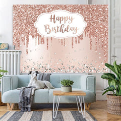 Aperturee - (7 Day Delivery) Aperturee Rose Gold Sparkle Diamond Girl Birthday Backdrop