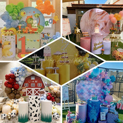 Aperturee 3pcs Cake Display Cylinder Stand Gold Metal Pedestals Plinths