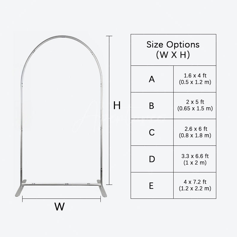 Aperturee - Aperturee Silver Wedding Backdrop Flower Arch Frame Party Decor