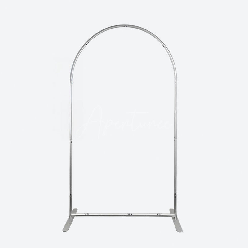 Aperturee - Aperturee Silver Wedding Backdrop Flower Arch Frame Party Decor