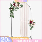 Aperturee - (7 Day Delivery) Aperturee Silver Wedding Backdrop Flower Arch Frame Party Decor