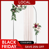 Aperturee - (7 Day Delivery) Aperturee Silver Wedding Backdrop Flower Arch Frame Party Decor