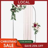 Aperturee - (7 Day Delivery) Aperturee Silver Wedding Backdrop Flower Arch Frame Party Decor