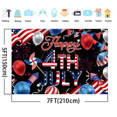 Aperturee - (7 Day Delivery) Aperturee Usa Flag 4th July Cheers Independence Day Backdrop