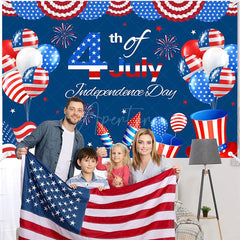 Aperturee - (7 Day Delivery) Aperturee Usa Flag Sparkle 4th July Independence Day Backdrop